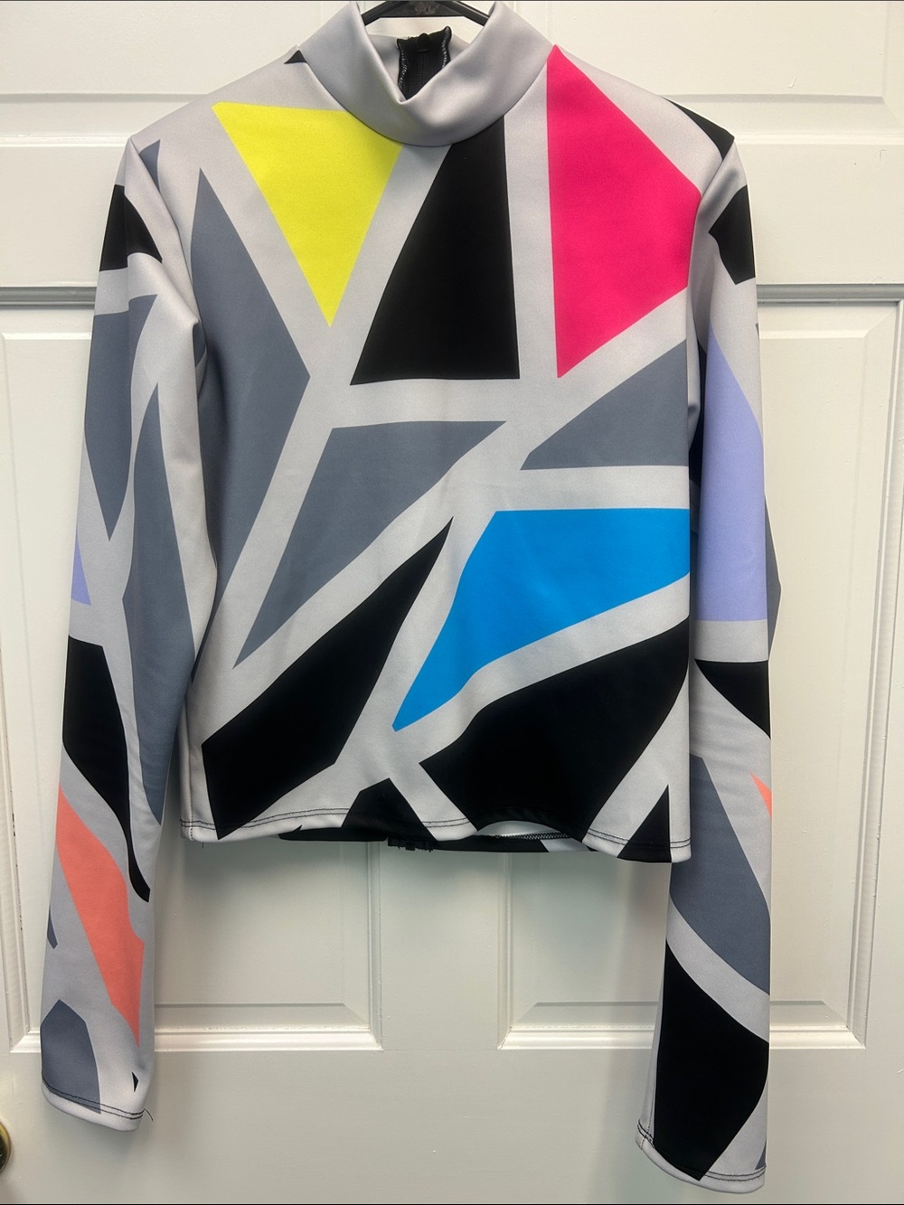Dance Sophisticates  EMotion Full Zip Long Sleeve Geometric Print Dance Top